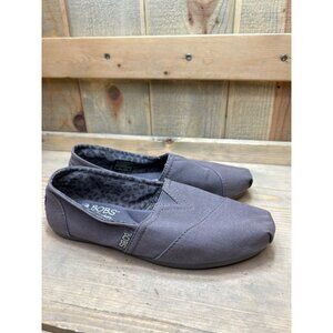 BOBS By Skechers Womens Memory Foam Slip-On Shoes Size 6 Gray